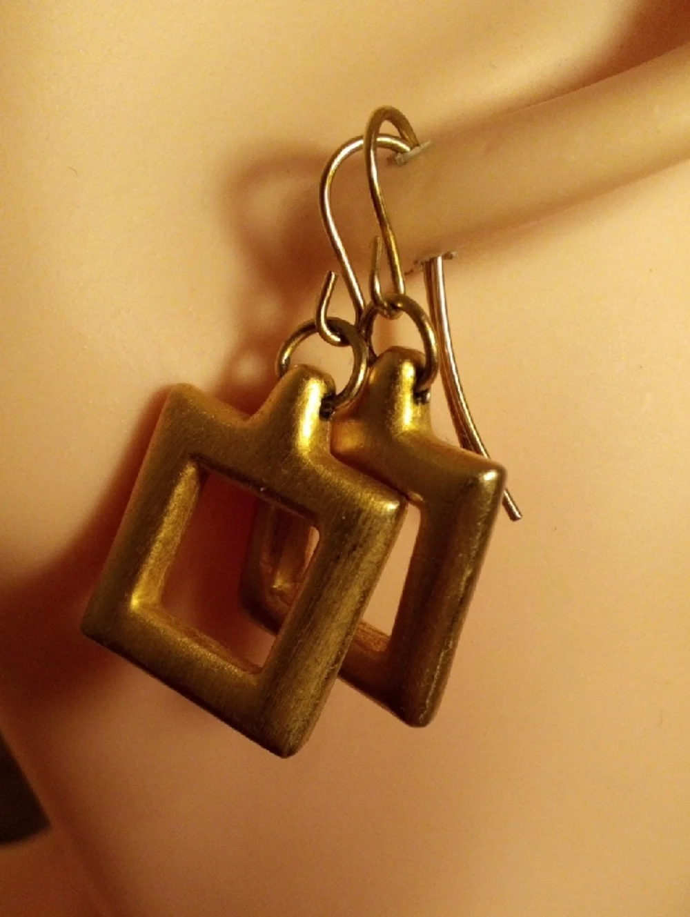 Gold Open Square Drop Earrings - Women Jewelry
